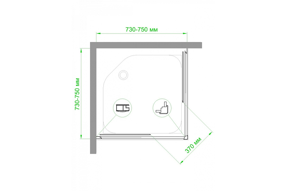 Душевой уголок Royal Bath RB75HPD-T-BL 75х75 прозрачный купить в интернет-магазине Sanbest