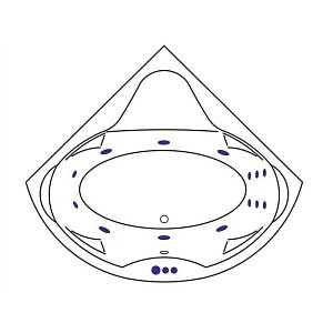 Ванна акриловая EXCELLENT Konsul 150x150 SMART хром купить в интернет-магазине Sanbest