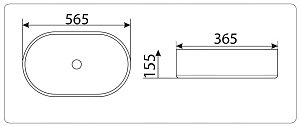 Раковина накладная Ceramalux N 9025 купить в интернет-магазине Sanbest