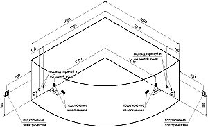 Ванна акриловая Радомир Филадельфия 168х168 комплект бронза купить в интернет-магазине Sanbest