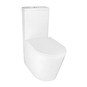 Унитаз напольный Azario Maro AZ-2125 белый, безободковый, с бачком, с крышкой микролифт купить в интернет-магазине Sanbest