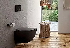 Унитаз подвесной Creavit Free FE322-11SM00E-0000 черный матовый, безободковый купить в интернет-магазине Sanbest