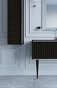 Пенал Armadi Art Vallessi Avantgarde Canale черный с хромом для ванной в интернет-магазине сантехники Sanbest