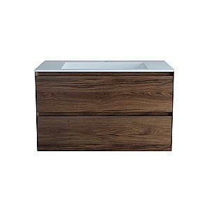 Тумба с раковиной Vincea Luka 80 VMC-2L800CO/VCB-13800W тёмный дуб/раковина белая для ванной в интернет-магазине Sanbest