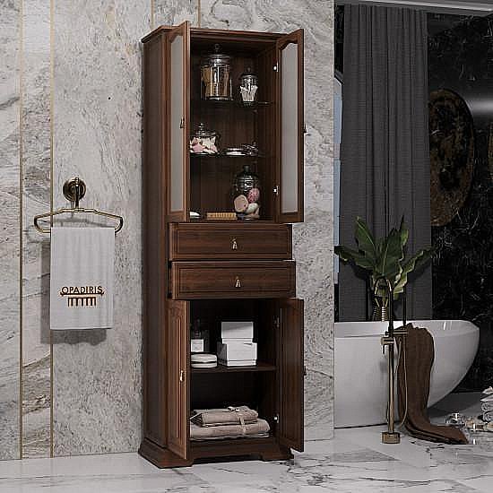 Пенал Опадирис Риспекто 60 орех антикварный для ванной в интернет-магазине сантехники Sanbest