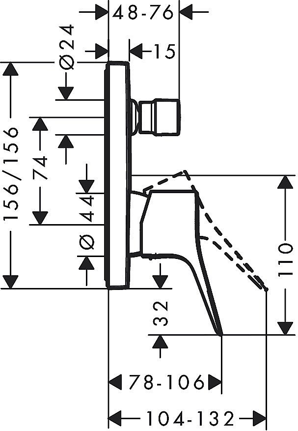 Смеситель для ванны Hansgrohe Vivenis 75415700 белый матовый купить в интернет-магазине сантехники Sanbest
