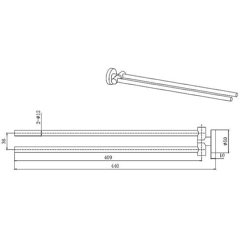 Полотенцедержатель Aquatek Вега AQ4013MB черный купить в интернет-магазине сантехники Sanbest