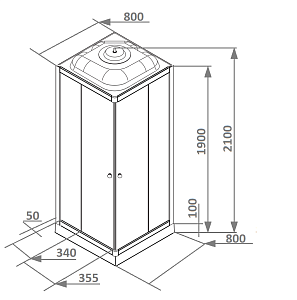 Душевая кабина Parly Frost FQ811 80x80 купить в интернет-магазине Sanbest