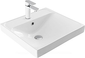 Тумба с раковиной Aquanet Алвита new 50 344131+333265 белая матовая для ванной в интернет-магазине Sanbest