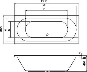 Ванна акриловая Koller Pool Orion Double 180x80 ORIOND180X80 белая купить в интернет-магазине Sanbest