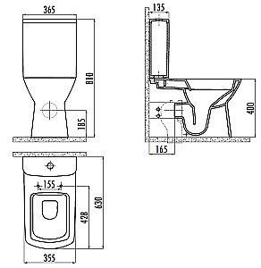 Унитаз напольный Creavit Nova NV361-11CB белый, безободковый, с бачком купить в интернет-магазине Sanbest