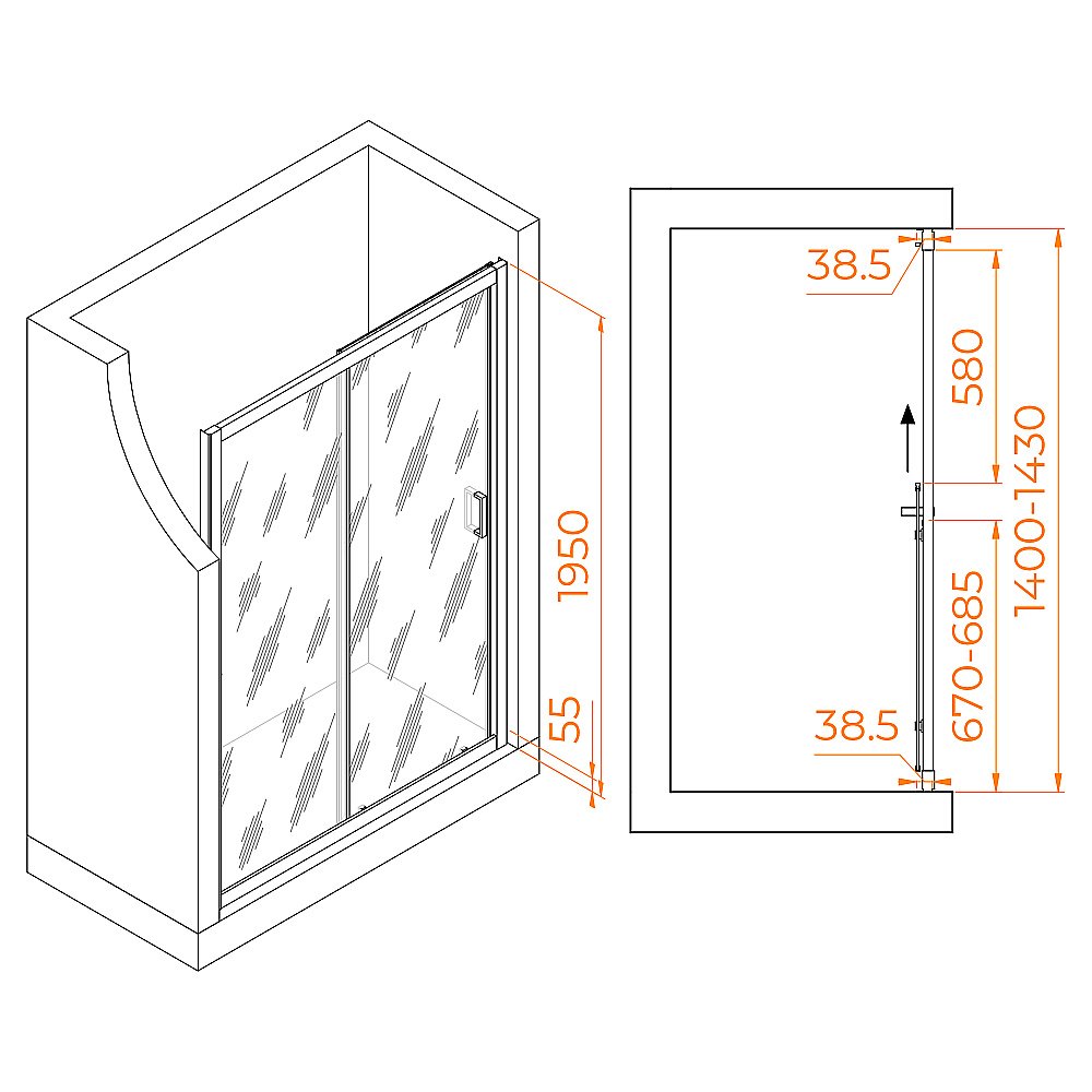 Душевая дверь RGW Passage PA-016 140 купить в интернет-магазине Sanbest