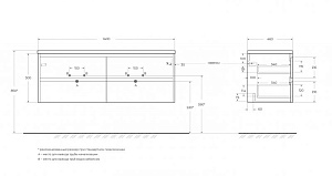 Тумба с раковиной BelBagno KRAFT 4C 140 дуб табак для ванной в интернет-магазине Sanbest