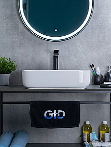 Раковина накладная Gid Geometrico 50 D1304 51197 белая купить в интернет-магазине Sanbest