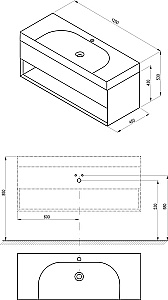 Тумба с раковиной Ravak SD LITE 120 X000001870 зеленая для ванной в интернет-магазине Sanbest