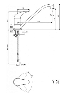 Смеситель для кухни Vidima Orion BA006AA купить в интернет-магазине сантехники Sanbest