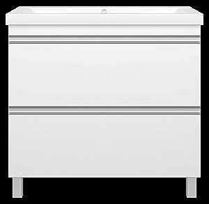 Тумба с раковиной Misty Ингрид - 90 П-Инг-01090-012Я белая для ванной в интернет-магазине Sanbest