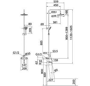 Душевая система Milardo Sterm STESB3FM06 хром купить в интернет-магазине сантехники Sanbest