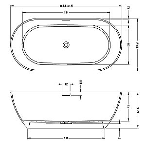 Ванна из искусственного камня Riho Bilbao 170x80 B118001Z22 зеленый мох купить в интернет-магазине Sanbest