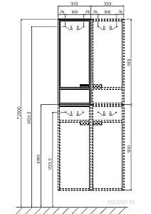 Пенал Акватон Флай белый/светлое дерево для ванной в интернет-магазине сантехники Sanbest