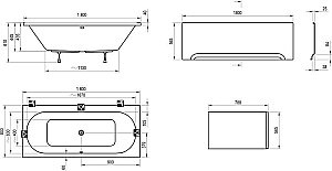 Ванна акриловая Ravak City 180x80 купить в интернет-магазине Sanbest