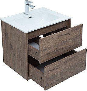 Тумба с раковиной Aquanet Lino 287541 60 (Flat) дуб веллингтон для ванной в интернет-магазине Sanbest