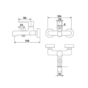 Смеситель для ванны Iddis Aiger AIGBC00i02WA хром матовый купить в интернет-магазине сантехники Sanbest