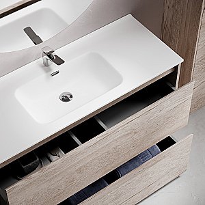 Тумба с раковиной Sancos Libra Floor 120 LB120F-1EG дуб галифакс натуральный для ванной в интернет-магазине Sanbest