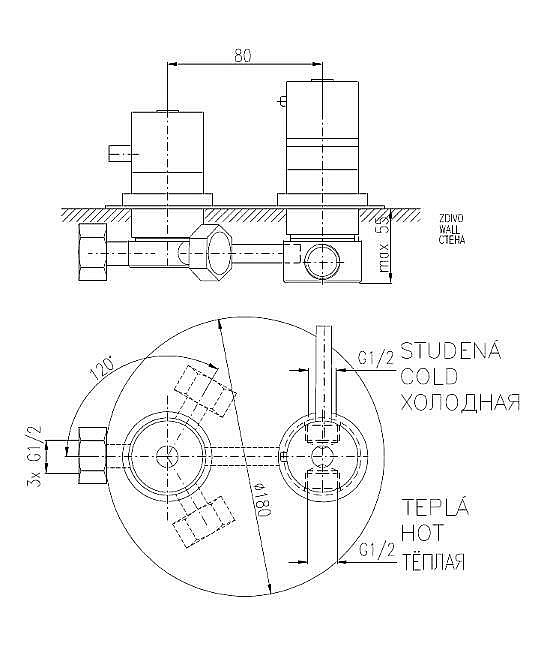 Смеситель для душа Rav-Slezak TERMOSTAT DT387 купить в интернет-магазине сантехники Sanbest