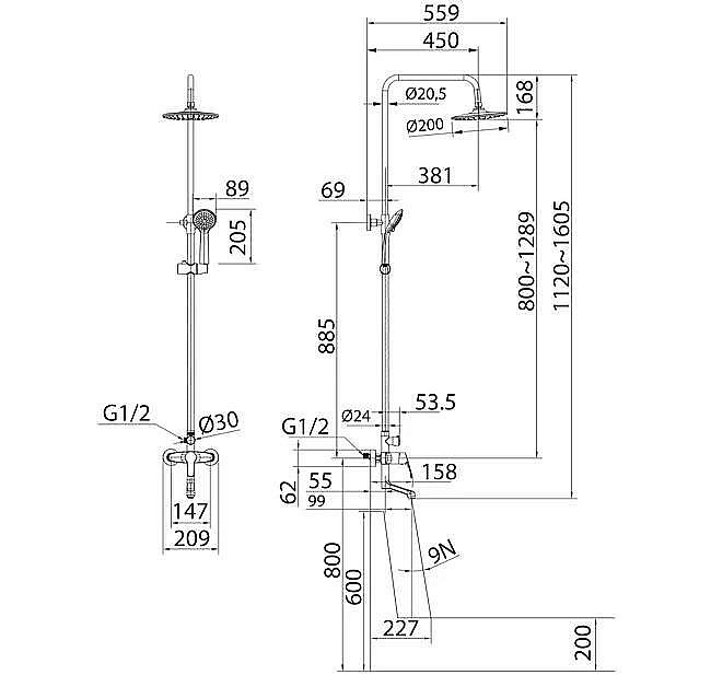 Душевая система Milardo Sterm STESB3FM06 хром купить в интернет-магазине сантехники Sanbest