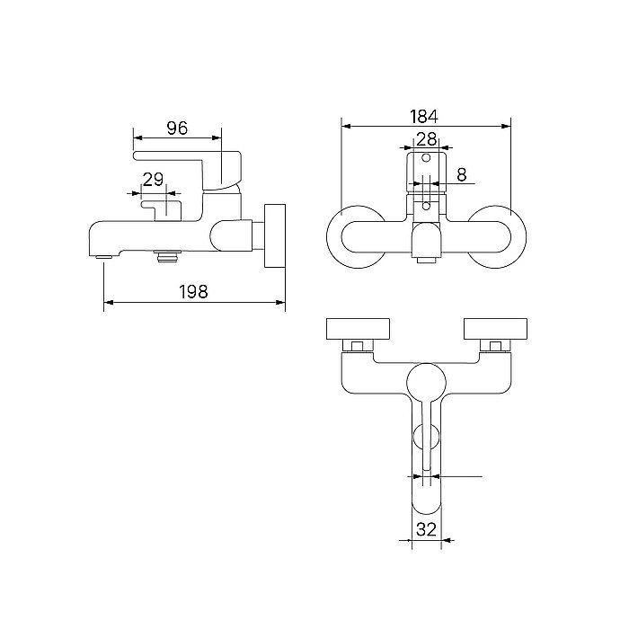 Смеситель для ванны Iddis Aiger AIGBC00i02WA хром матовый купить в интернет-магазине сантехники Sanbest