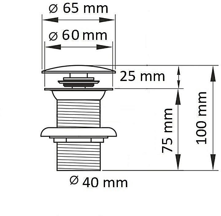 Донный клапан без перелива Ceramalux RD012 купить в интернет-магазине сантехники Sanbest
