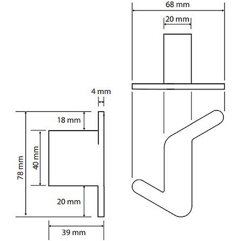 Крючок Bemeta ORGANIC 157106201 хром купить в интернет-магазине сантехники Sanbest