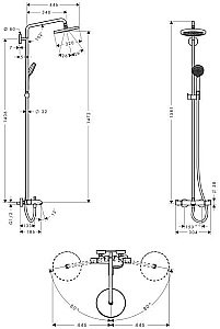 Душевая система Hansgrohe Croma 27223000 купить в интернет-магазине сантехники Sanbest
