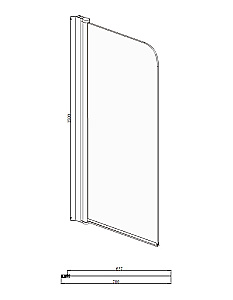 Шторка для ванны Azario Merrit 70 AZ-NF6211 стекло прозрачное/профиль черный купить в интернет-магазине Sanbest