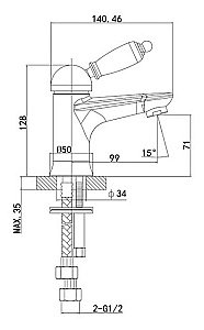 Смеситель для раковины Caprigo Adria Uno Metal 02M-522-crm хром купить в интернет-магазине сантехники Sanbest