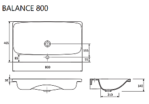 Раковина Ravak BALANCE XJX01280000 купить в интернет-магазине Sanbest