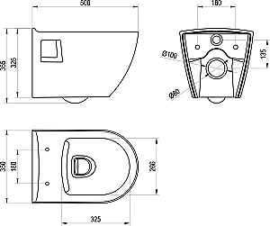 Унитаз Ravak ENDO X01933 белый, безободковый купить в интернет-магазине Sanbest