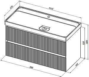 Тумба с раковиной Aquanet Альтера 337157 100 белый матовый для ванной в интернет-магазине Sanbest