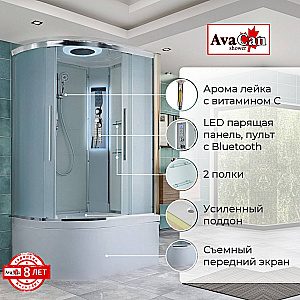 Душевая кабина AvaCan EM Серия EM5912 LED 120х90 с гидромассажем, с подсветкой купить в интернет-магазине Sanbest