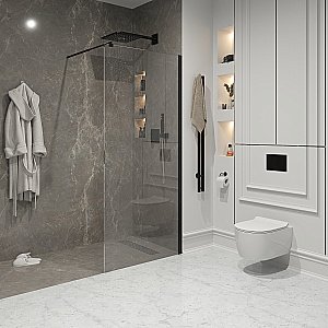 Душевое ограждение Nova NG-683-12BLACK, 120x195 см, закаленное стекло 6мм, черный матовый купить в интернет-магазине Sanbest