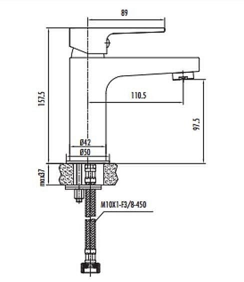 Смеситель для раковины Creavit Sharp SR1500 купить в интернет-магазине сантехники Sanbest