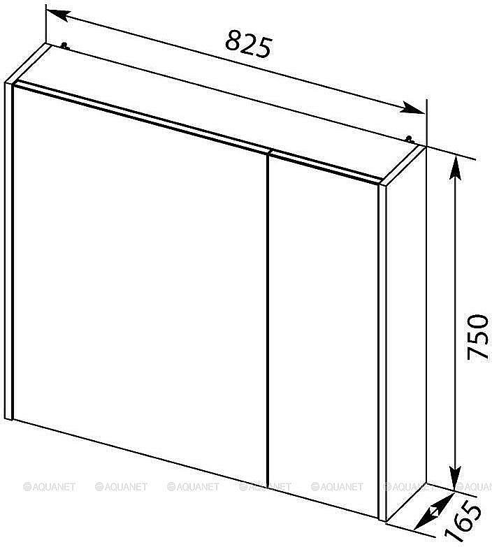 Зеркальный шкаф Aquanet Остин 85 дуб сонома купить в интернет-магазине сантехники Sanbest