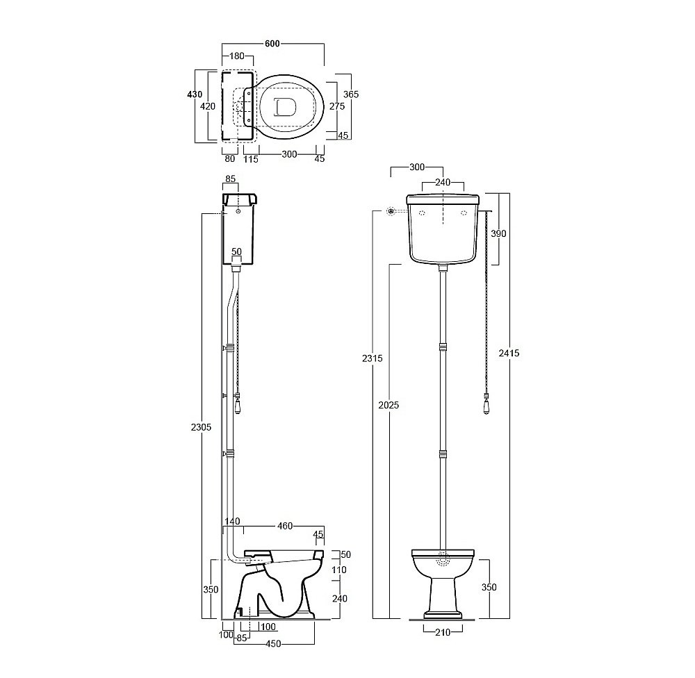 Унитаз SIMAS Londra LO901 с высоким бачком, белый/ бронза купить в интернет-магазине Sanbest