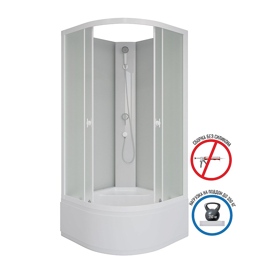 Душевая кабина Niagara "Promo" P100/40/MT/BK, 100x100, ABS-пластик купить в интернет-магазине Sanbest