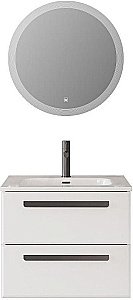 Тумба с раковиной Cezares ECO-CER-N 70 ECO-CER-N-700-2C-SO-BL белая глянцевая для ванной в интернет-магазине Sanbest