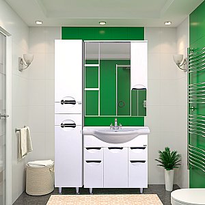 Пенал Misty Жасмин 35 белая эмаль для ванной в интернет-магазине сантехники Sanbest