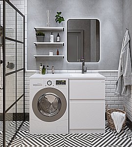 Тумба с раковиной Grossman Марсал 120 белая для ванной в интернет-магазине Sanbest