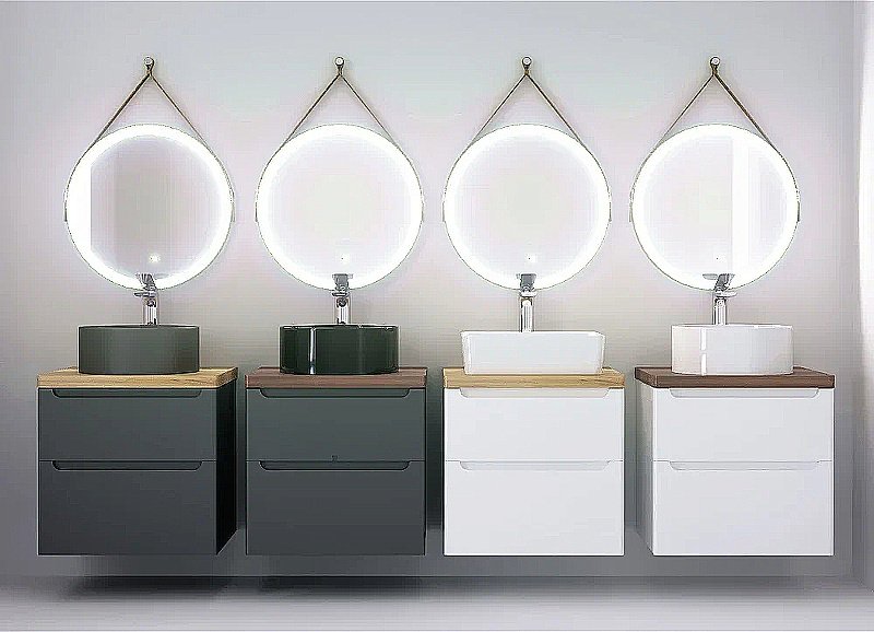 Тумба с раковиной Jorno Wood 60 белая для ванной в интернет-магазине Sanbest