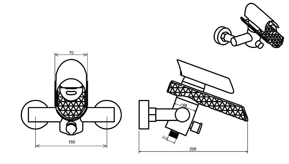 Смеситель для ванны Boheme Hypnose 233-G купить в интернет-магазине сантехники Sanbest